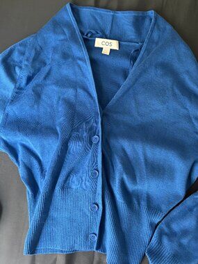 COS Blue Cardigan — Form-Fitting, Barely Worn